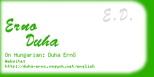 erno duha business card